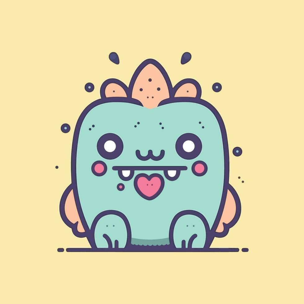 schattig kawaii monster tekenfilm illustratie vector