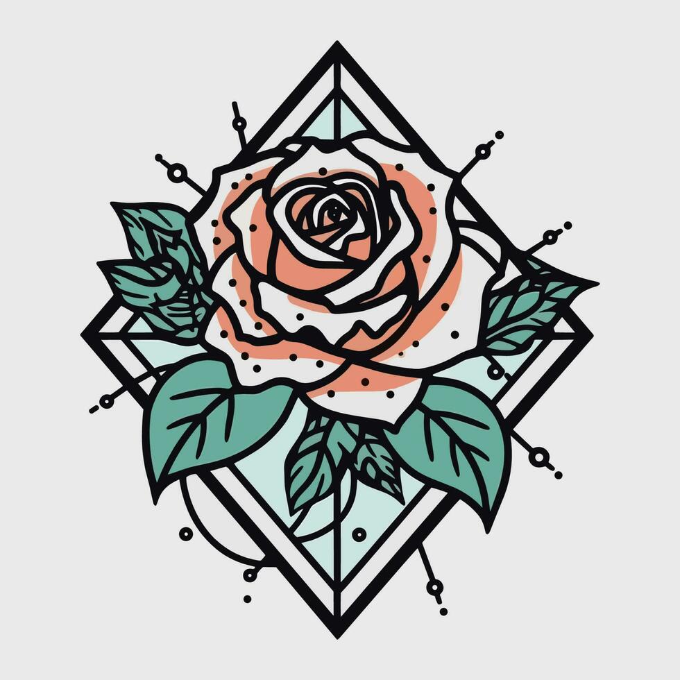 rozen bloem hand getekend logo ontwerp illustratie vector