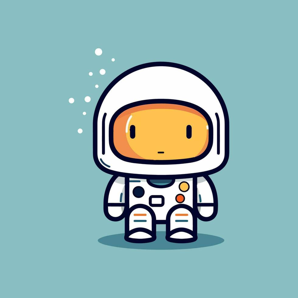 schattig mascotte astronaut tekenfilm ruimtevaarder illustratie vector