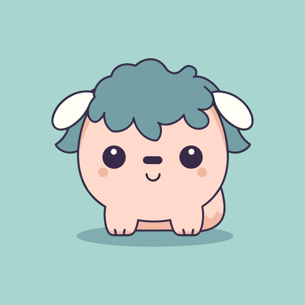 huiselijk buffel schattig kawaii tekenfilm illustratie vector