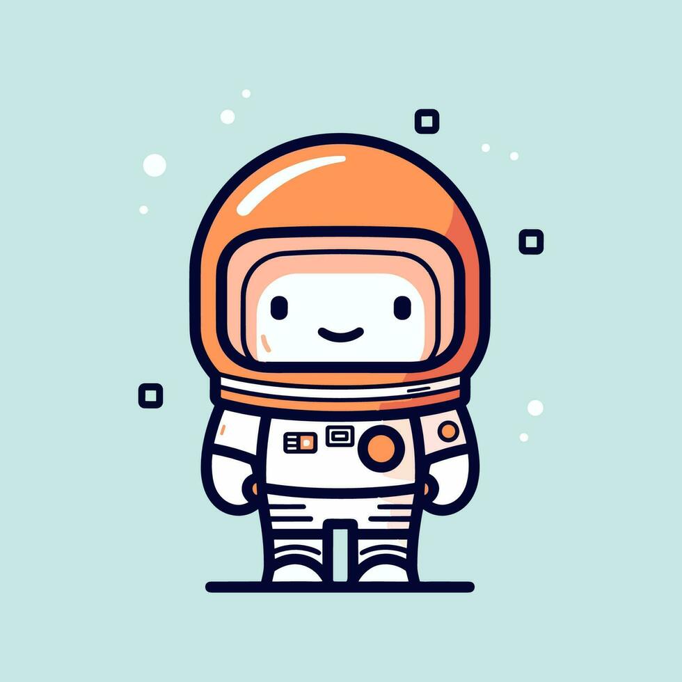 schattig mascotte astronaut tekenfilm ruimtevaarder illustratie vector