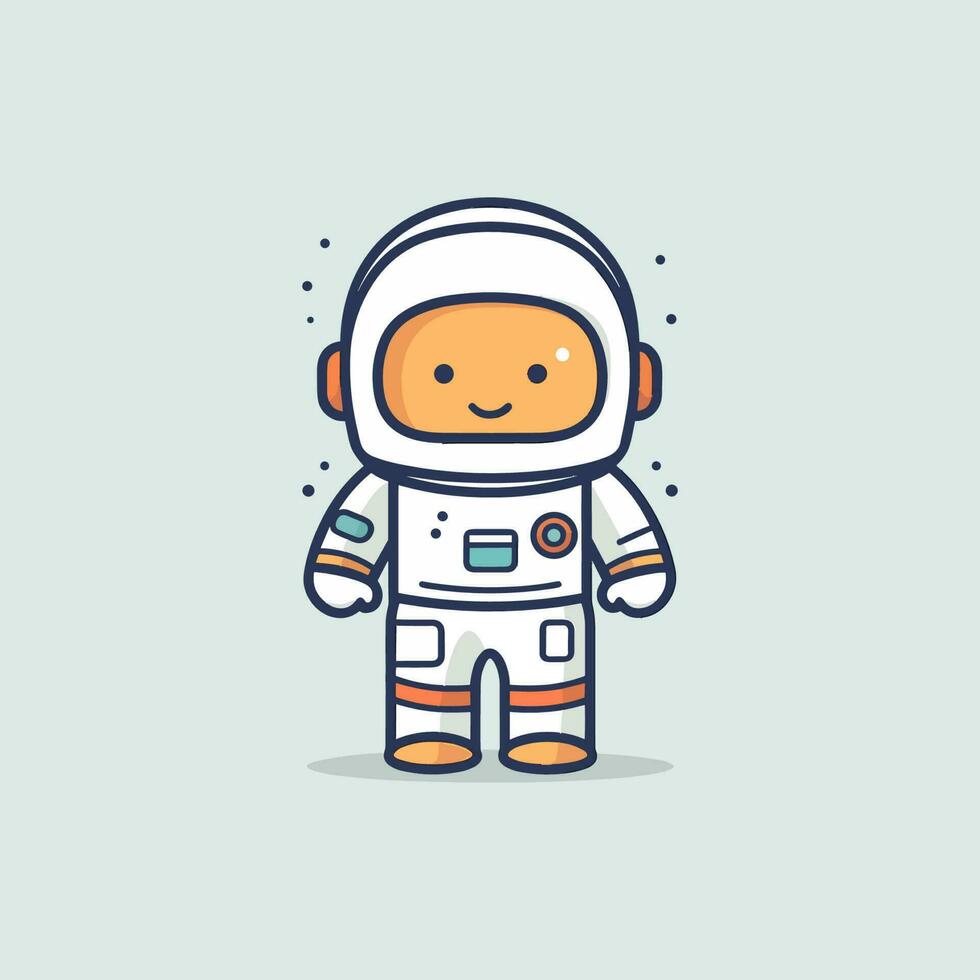 schattig mascotte astronaut tekenfilm ruimtevaarder illustratie vector