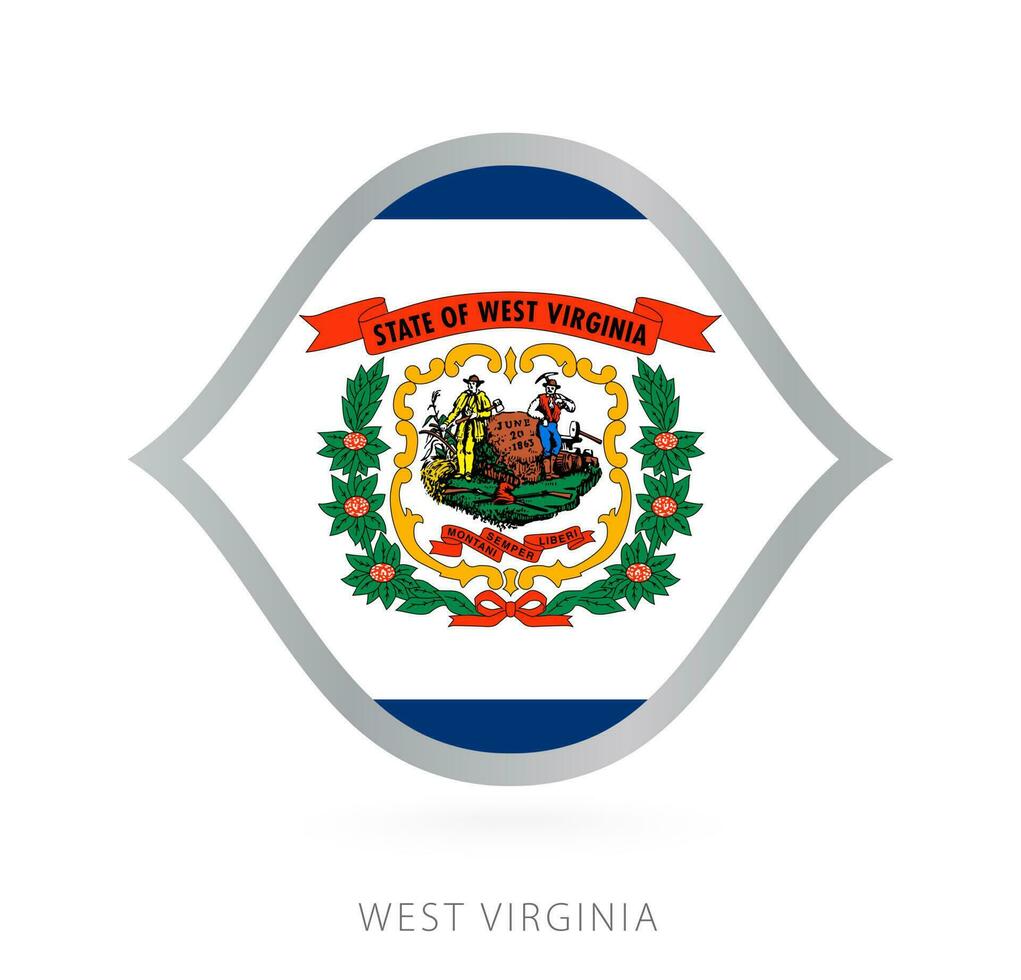 west Virginia nationaal team vlag in stijl voor Internationale basketbal wedstrijden. vector