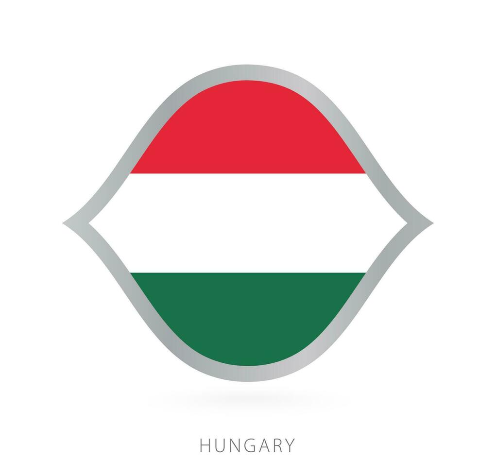 Hongarije nationaal team vlag in stijl voor Internationale basketbal wedstrijden. vector