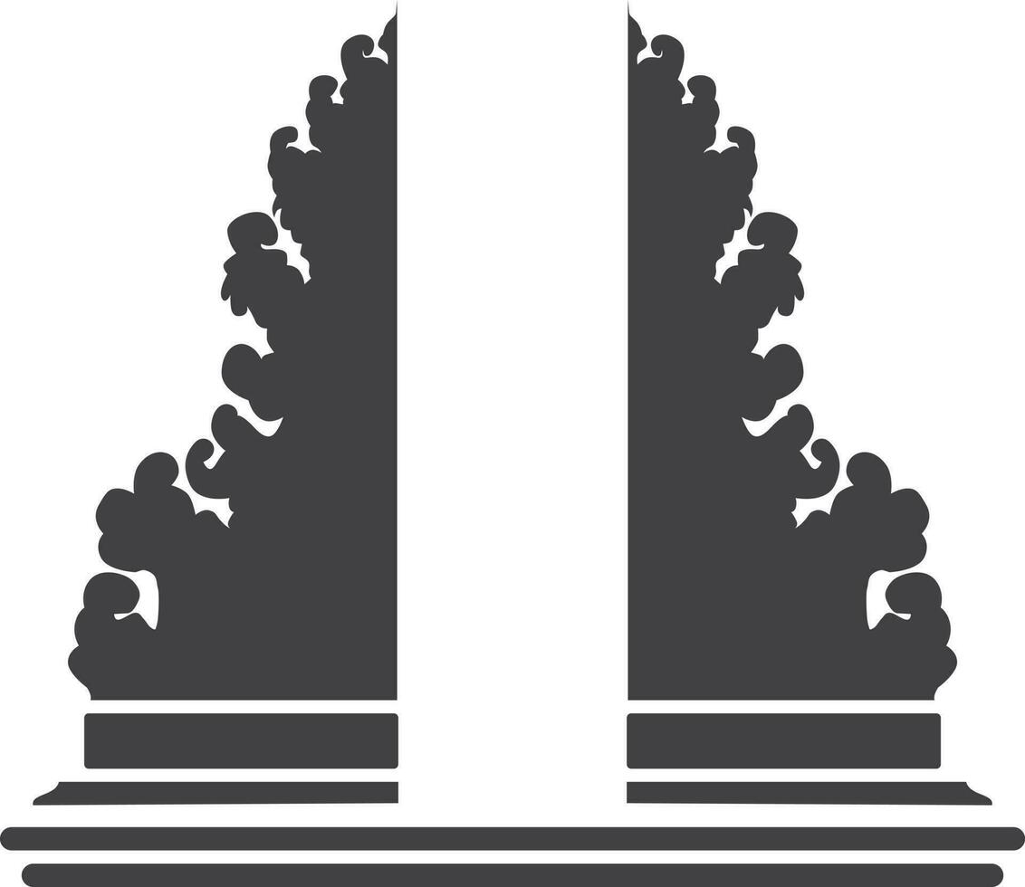 silhouet van gapura Javaans balinees traditioneel poort vector