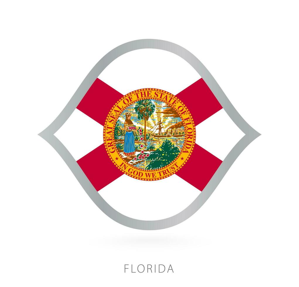 Florida nationaal team vlag in stijl voor Internationale basketbal wedstrijden. vector
