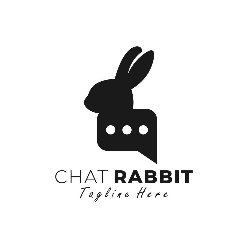 konijn chatten vector illustratie logo ontwerp