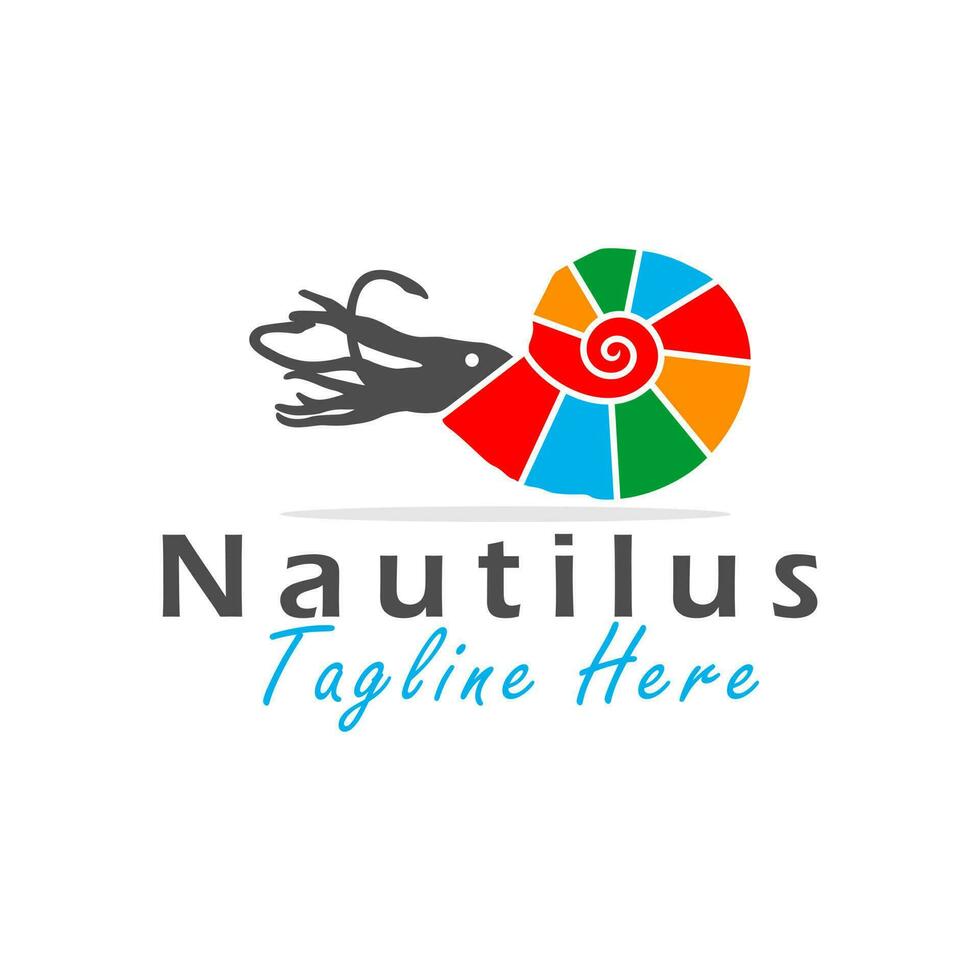 nautilus vector illustratie logo ontwerp