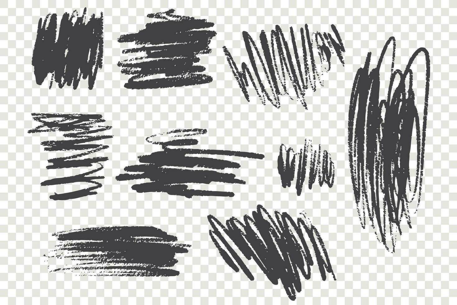 houtskool potlood kattebelletje vector illustraties reeks