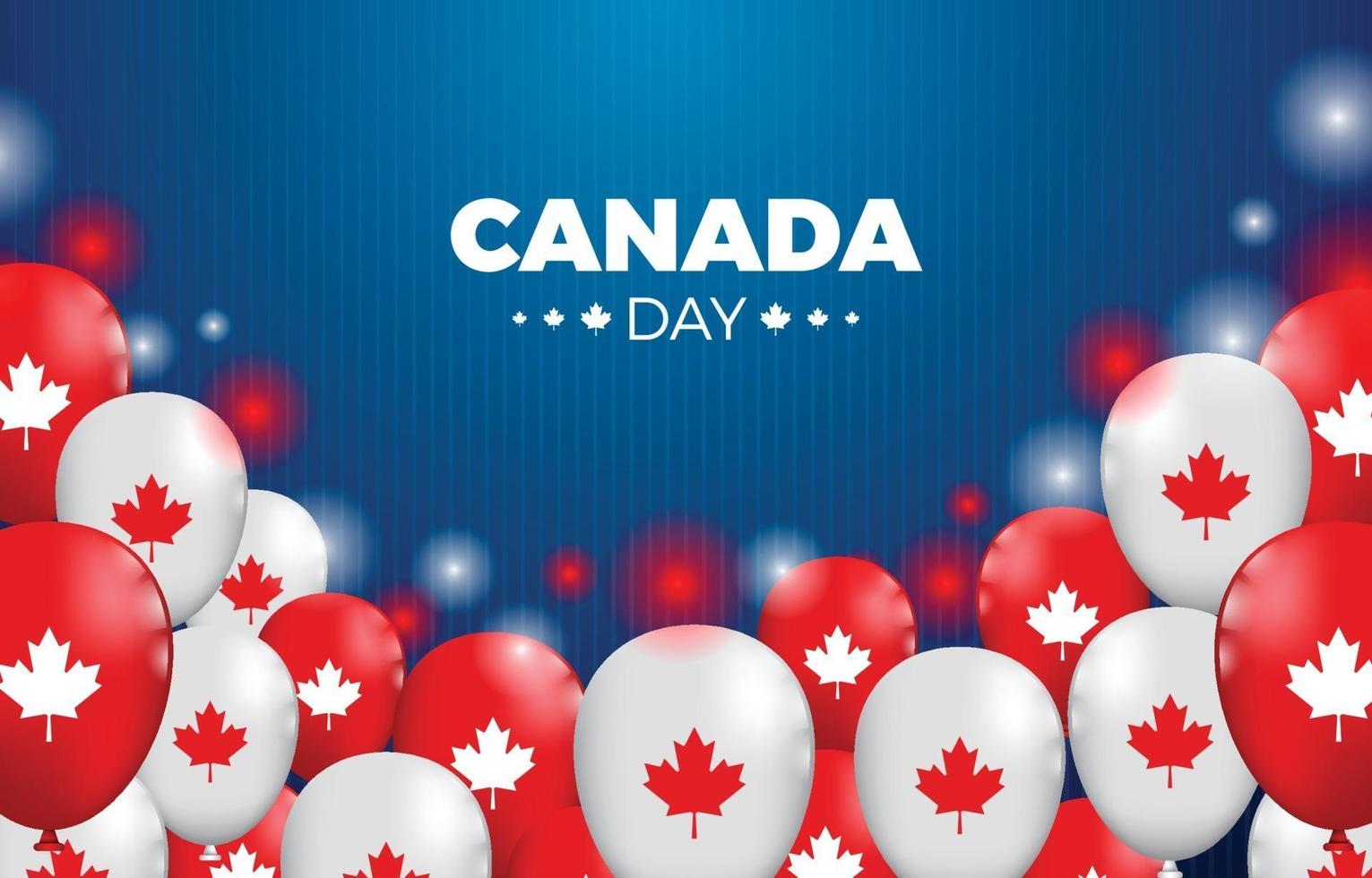 Canada dag met ballons en sprankelende illustratie vector