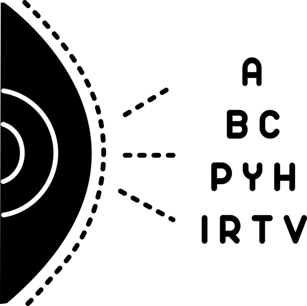 solide icoon voor optometrie vector