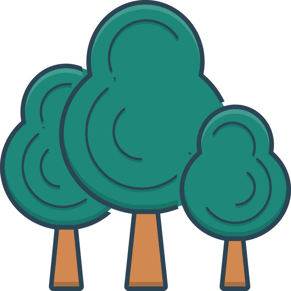 kleur icoon voor bomen vector