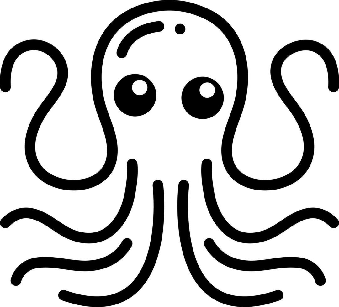 solide icoon voor Octopus vector