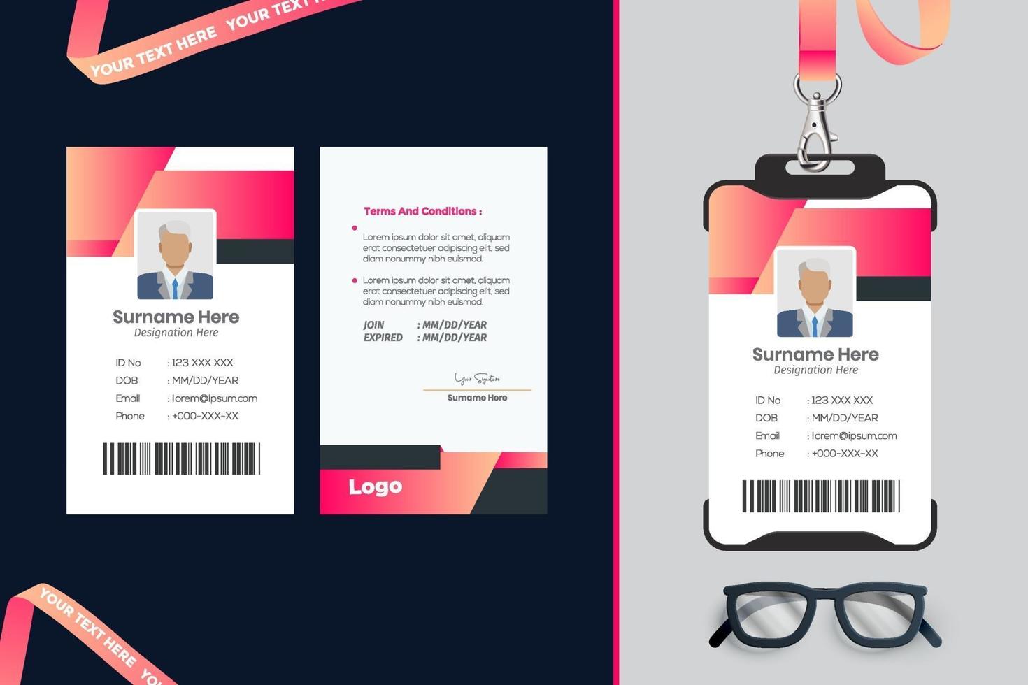 eenvoudig identiteitskaart-sjabloonontwerp met vector