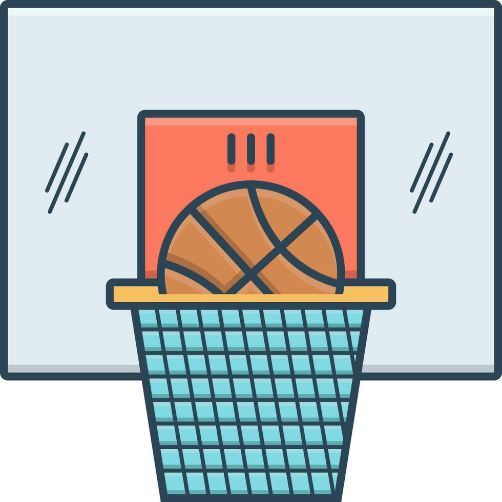 kleur icoon voor basketbal vector