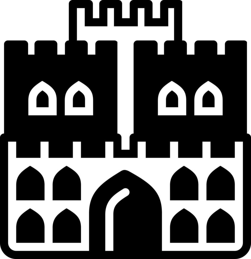 solide icoon voor kasteel vector