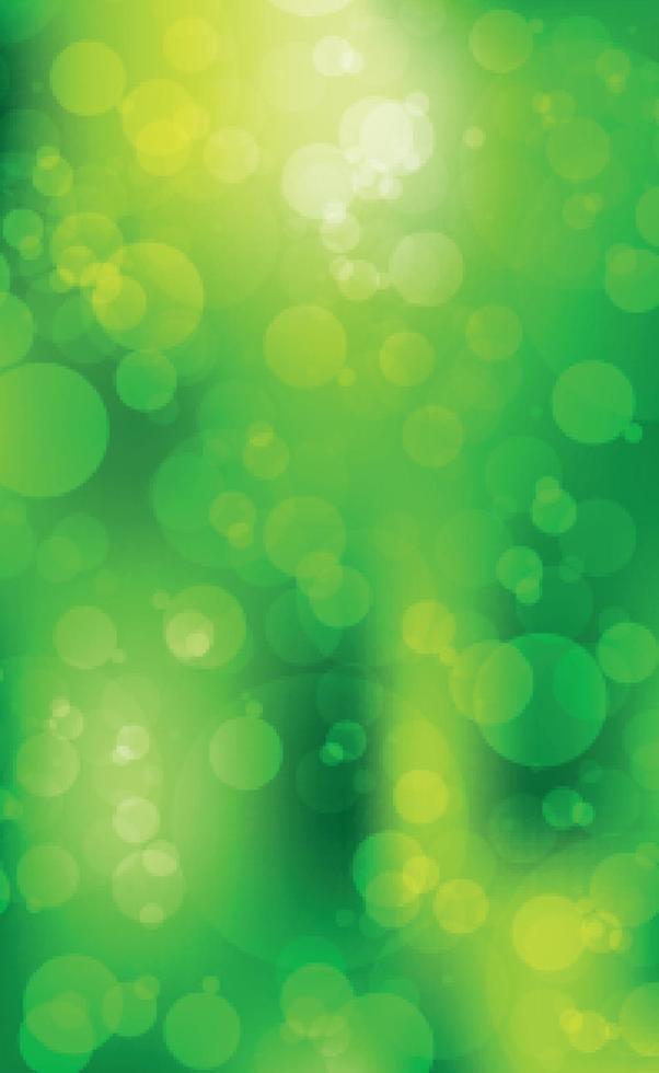 veelkleurige wazig bokeh op een groene achtergrond vector