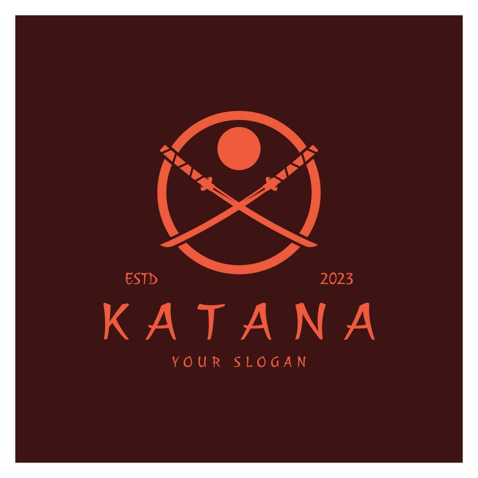 gemakkelijk katana samurai zwaard logo ontwerp sjabloon vector, vector