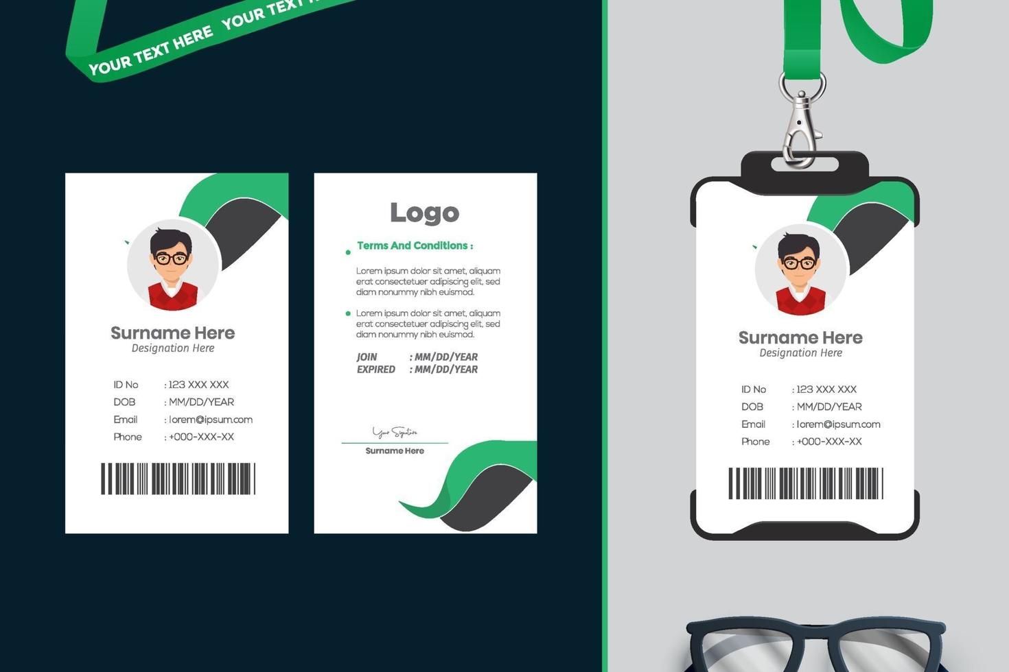 eenvoudig identiteitskaart-sjabloonontwerp met vector