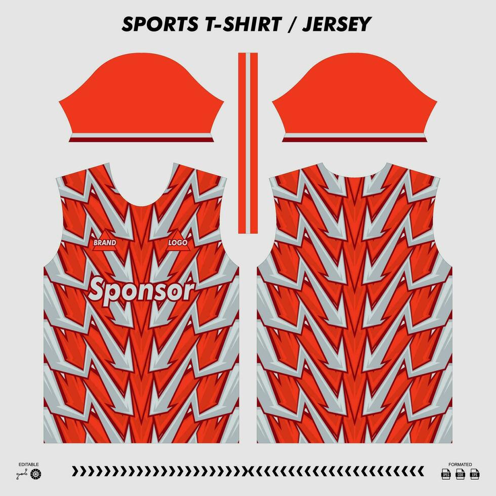 vector t-shirt sport ontwerp, sublimatie Jersey