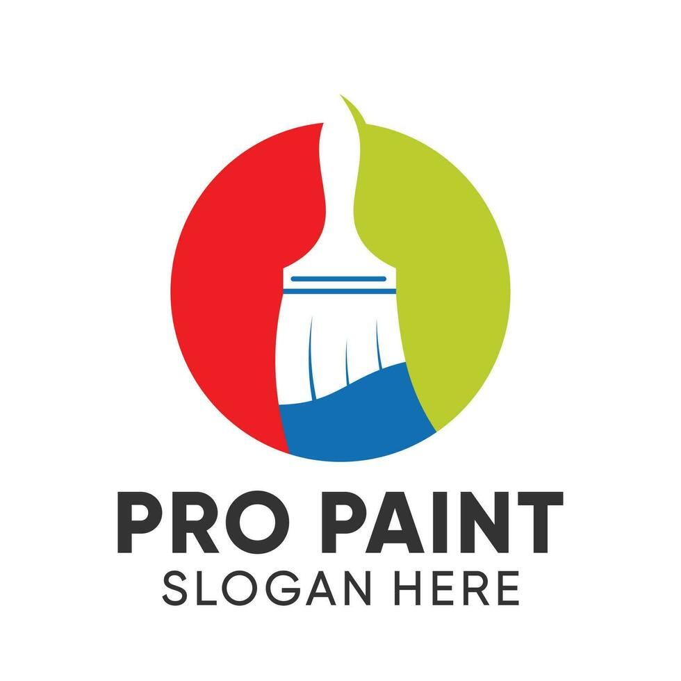 pro verf of pro schilder logo met modern stijl premie en bewerkbare vector