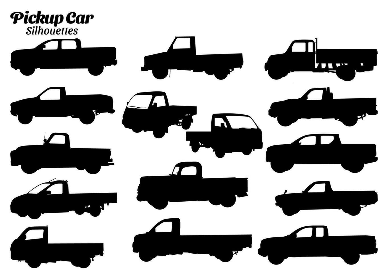 reeks oppakken auto silhouetten vector illustratie.