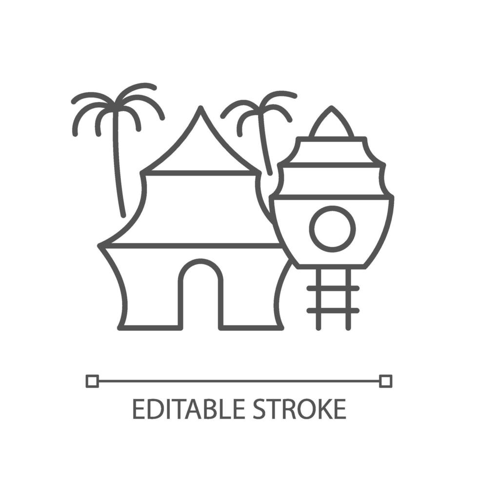 nomadisch resort lineaire pictogram vector