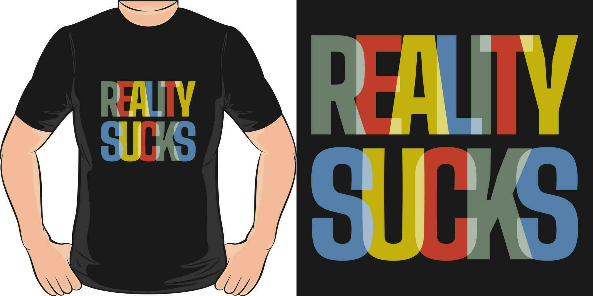 realiteit zuigt, grappig citaat t-shirt ontwerp. vector