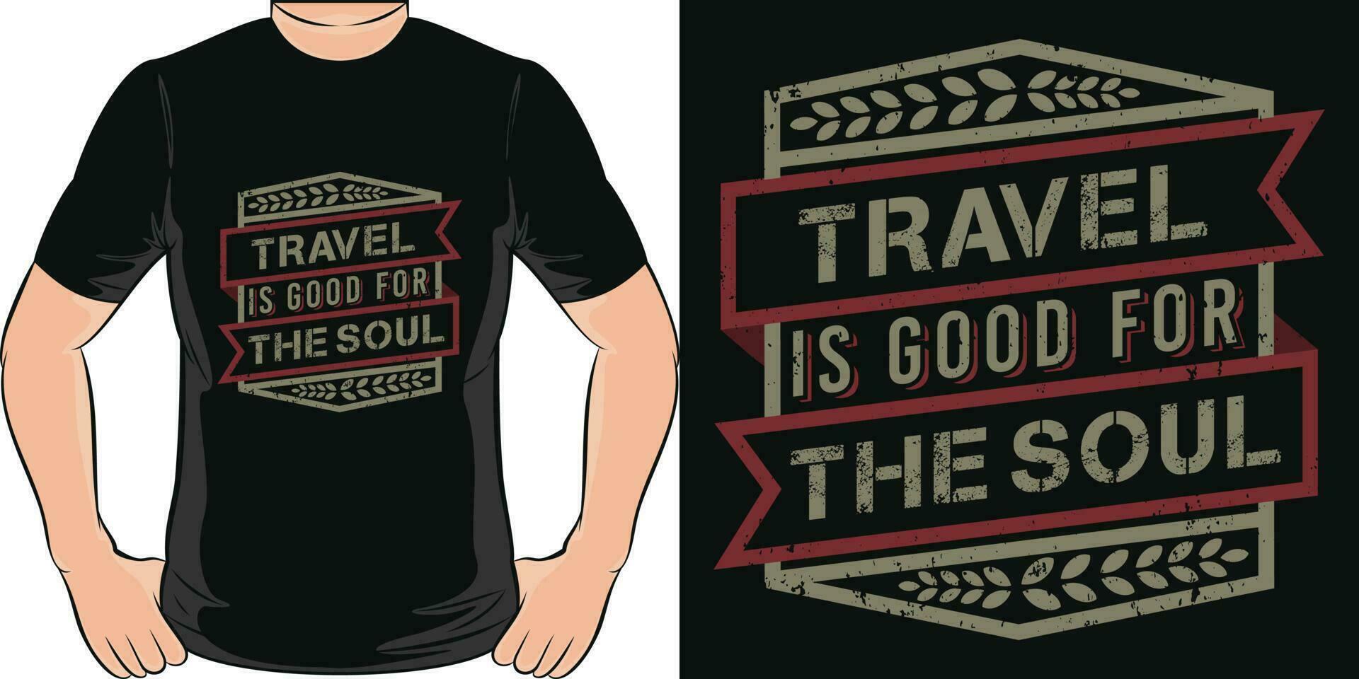 reizen is mooi zo voor de ziel, avontuur en reizen t-shirt ontwerp. vector