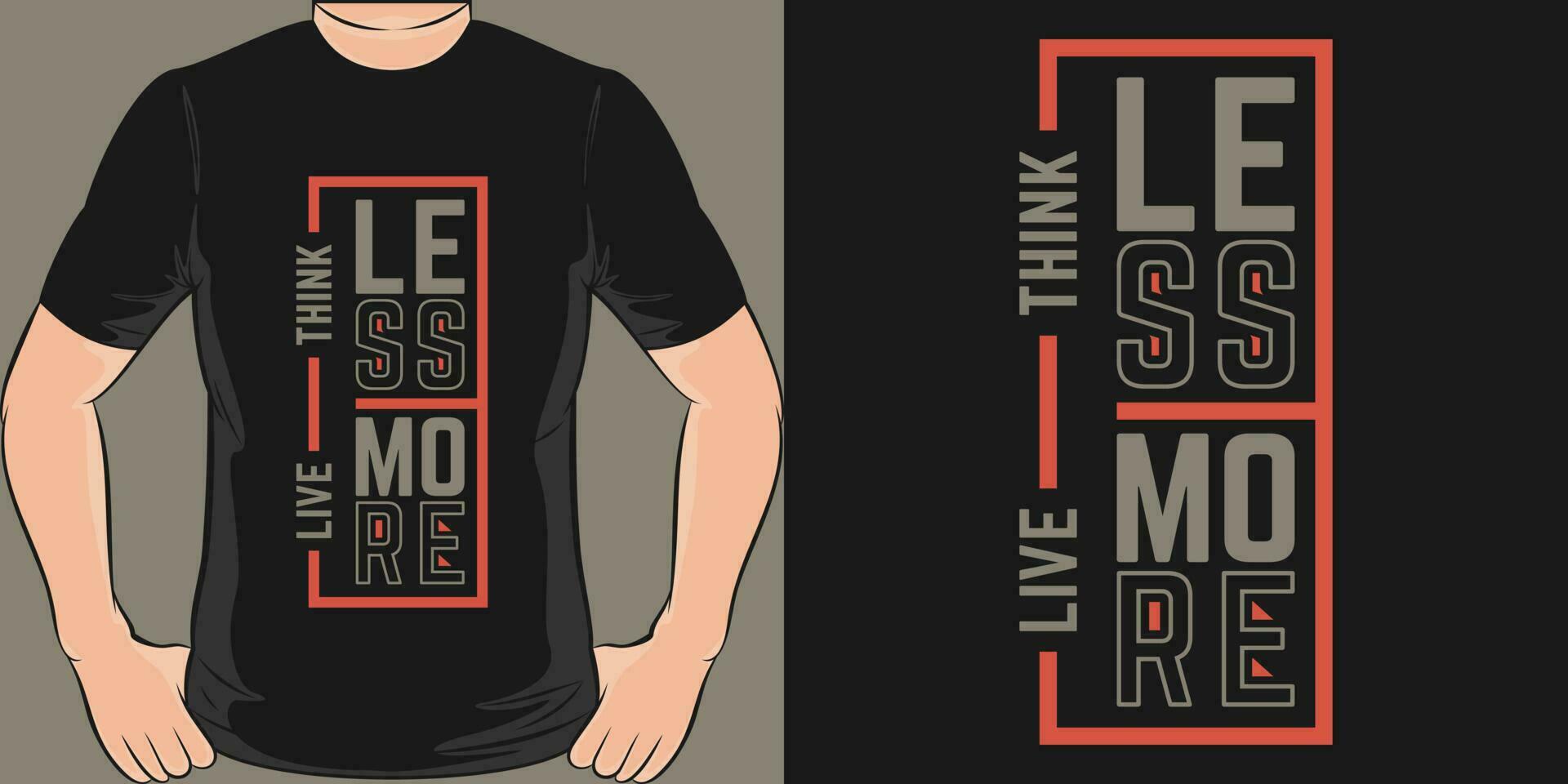 denken minder leven meer, avontuur en reizen t-shirt ontwerp. vector