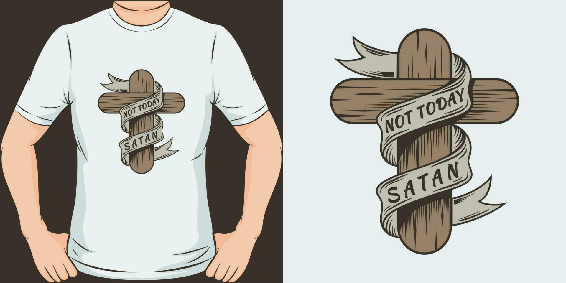 niet vandaag Satan, motiverende citaat t-shirt ontwerp. vector