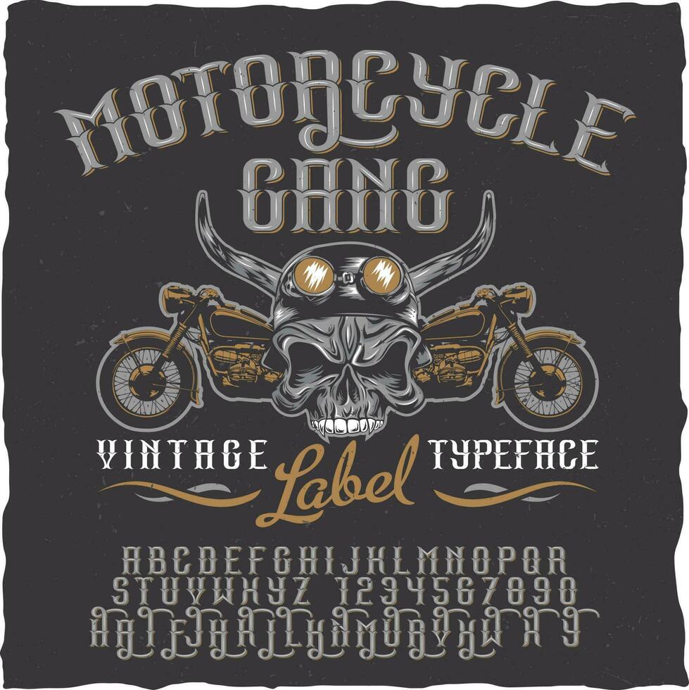 motorfietsen bende, vector icoon voor speedway motoren sport. motorfiets racing en snelheid moto retro grunge t-shirt afdrukken, fietser motorcross, of autosport Op maat embleem