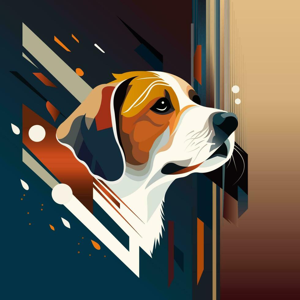 hond in abstract kunst stijl, voor poster, banier of achtergrond, vector illustratie