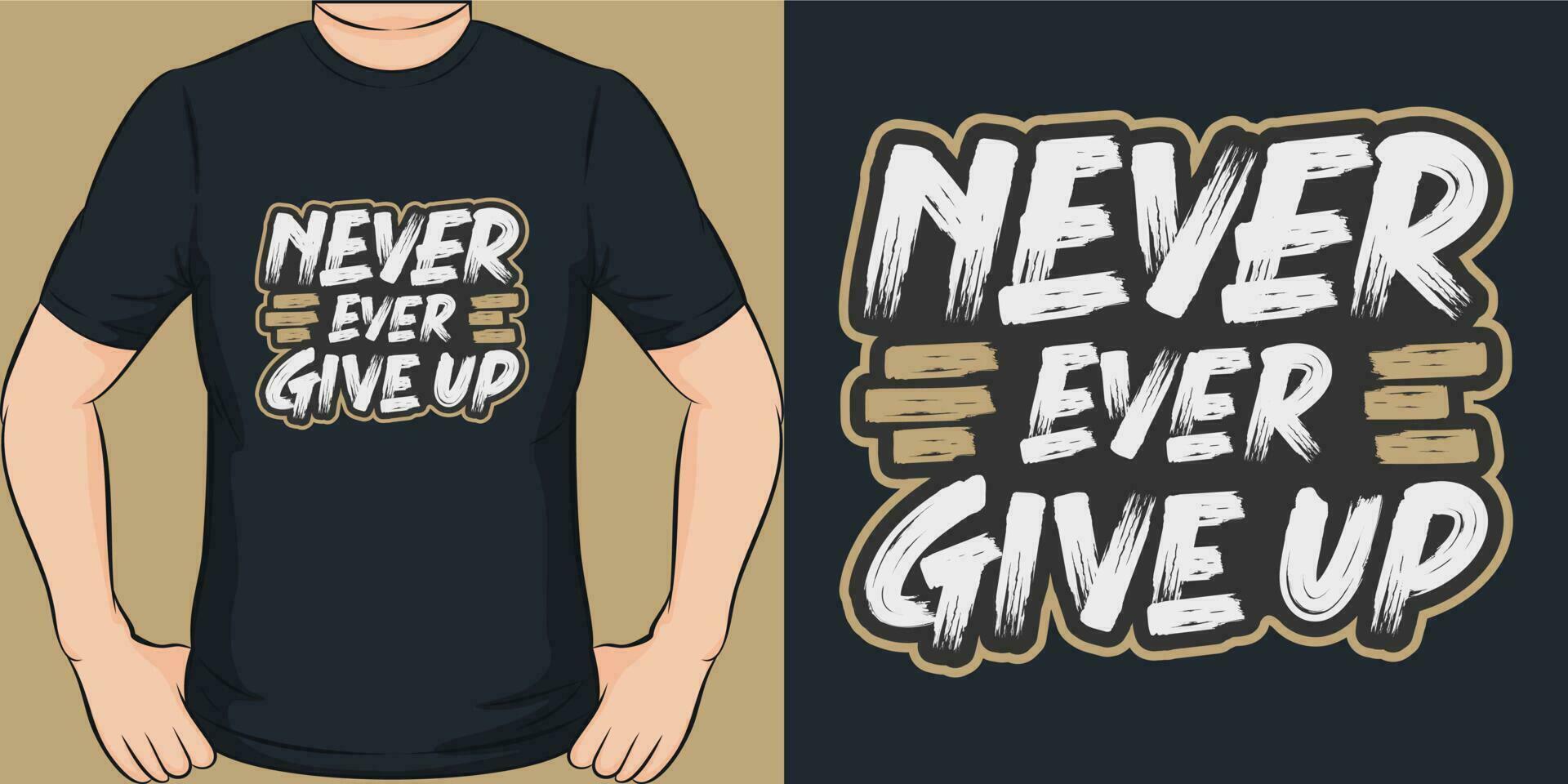 nooit ooit geven omhoog, motiverende citaat t-shirt ontwerp. vector