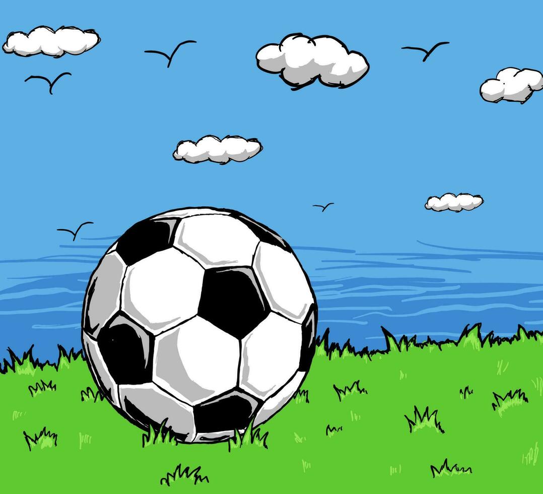 voetbal bal schetsen, vector illustratie