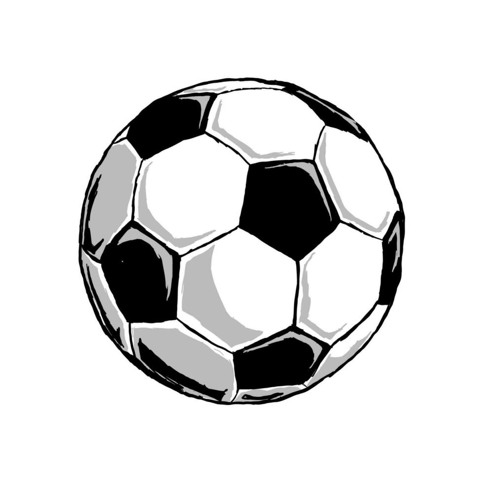 voetbal bal schetsen geïsoleerd Aan wit achtergrond vector