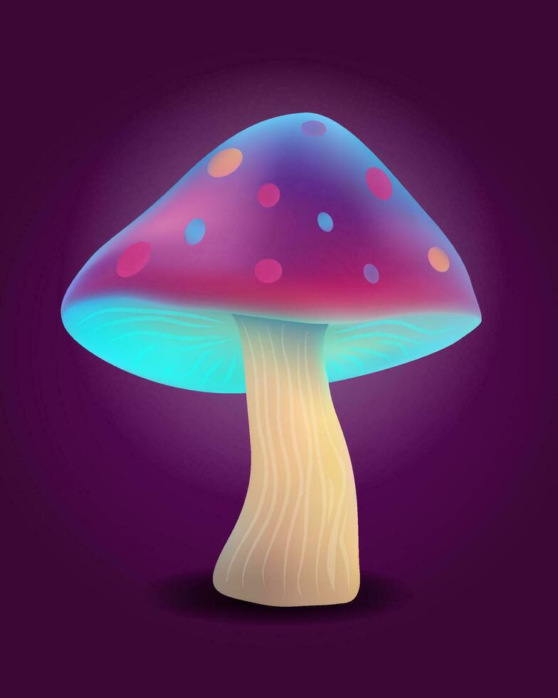 fantasie magie veelkleurig champignons verdovend en bedwelmend schijnen lichtgevend vector illustratie geïsoleerd Aan achtergrond