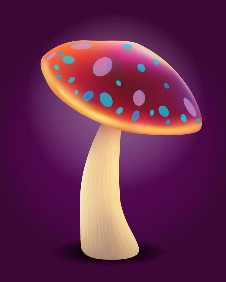 fantasie magie veelkleurig champignons verdovend en bedwelmend schijnen lichtgevend vector illustratie geïsoleerd Aan achtergrond