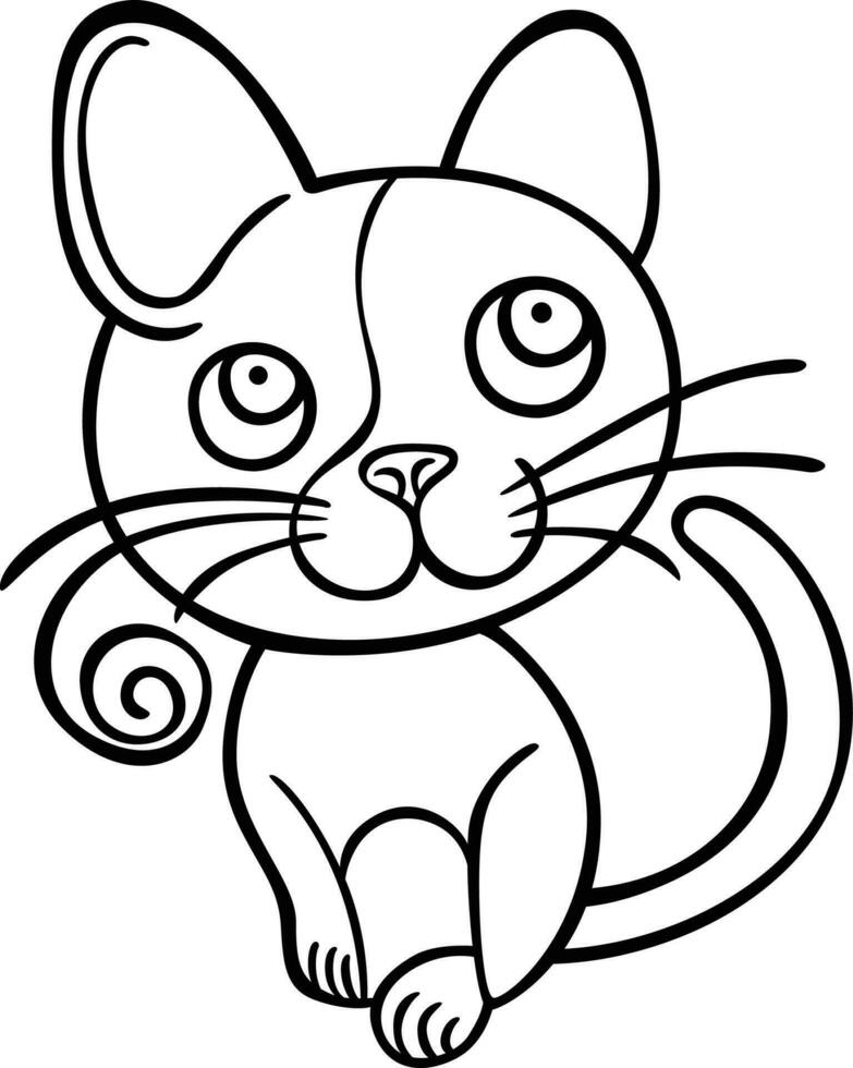 zwart geïsoleerd schets icoon van grappig kat vector