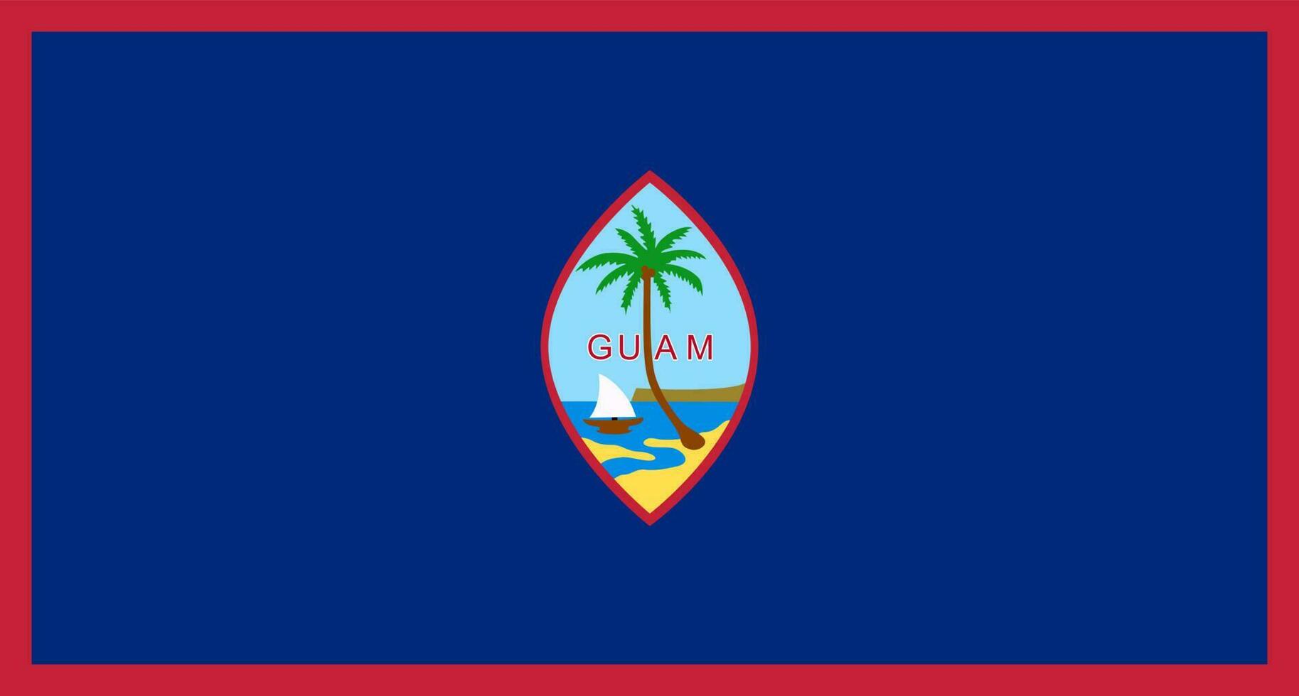 vlag van guam, officiële kleuren en verhoudingen. vectorillustratie. vector