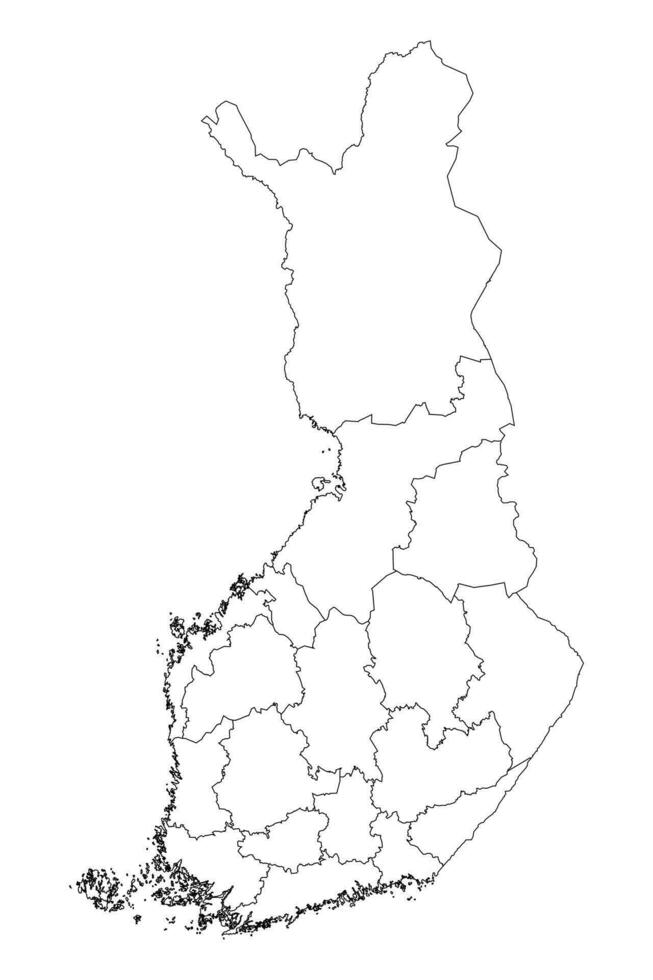 Finland kaart met Regio's. vector illustratie.