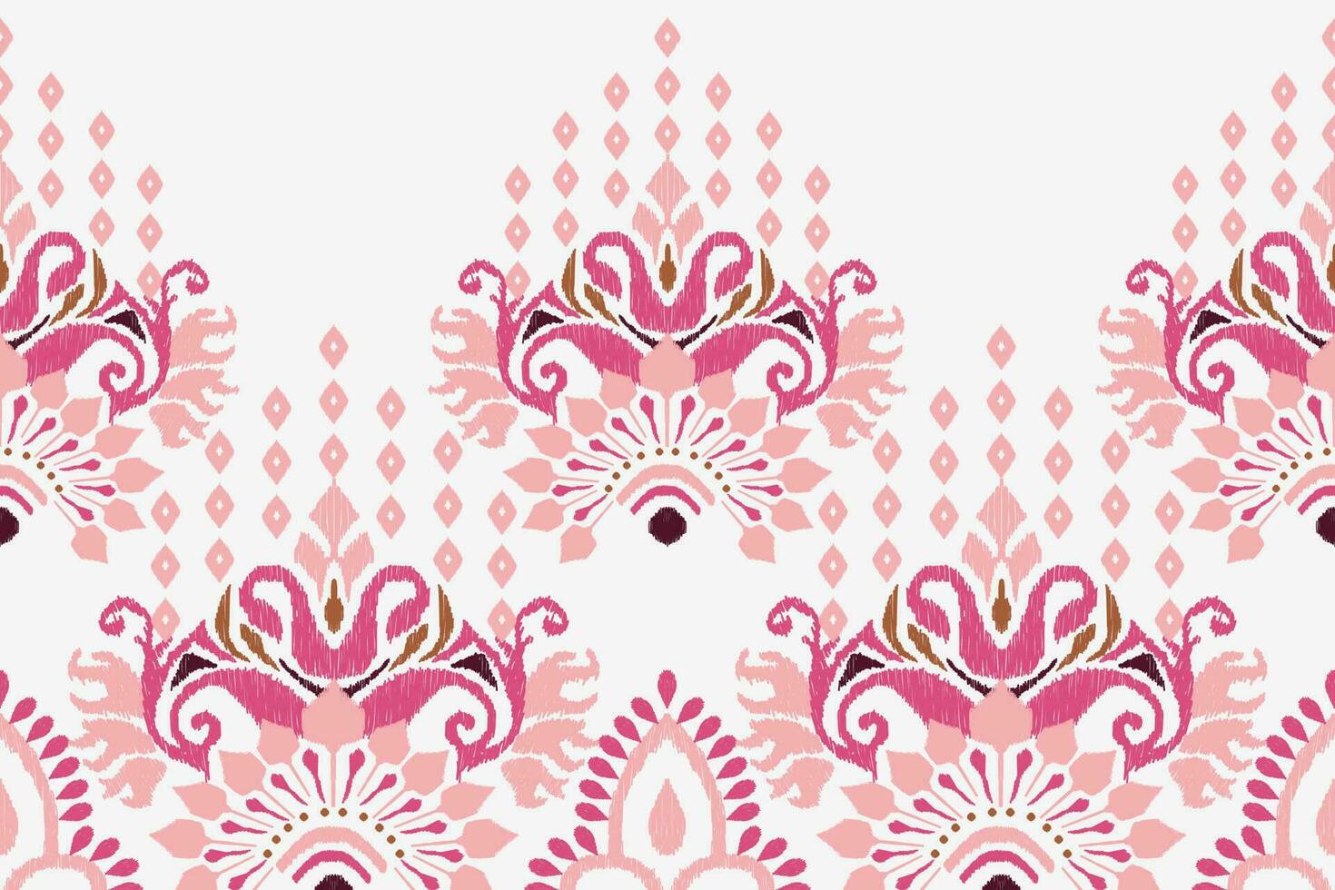 ikat bloemen paisley borduurwerk Aan wit achtergrond.ikat etnisch oosters patroon traditioneel.azteken stijl abstract vector illustratie.ontwerp voor textuur, stof, kleding, verpakking, decoratie, sarong, sjaal