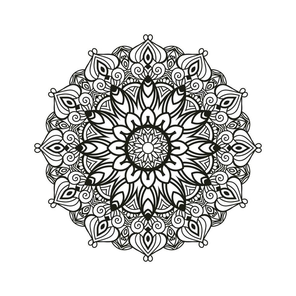 decoratief mandala en patroon voor mehndi, bruiloft, Islam. schets mandala's kleur boek bladzijde. vector