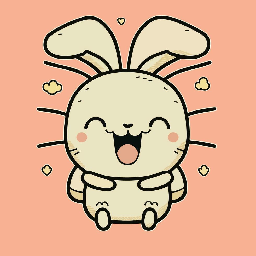 schattig konijn konijn tekenfilm tekens vector illustratie eps 10