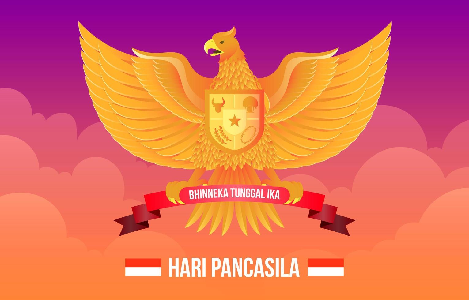 hari pancasila met gouden garuda vector