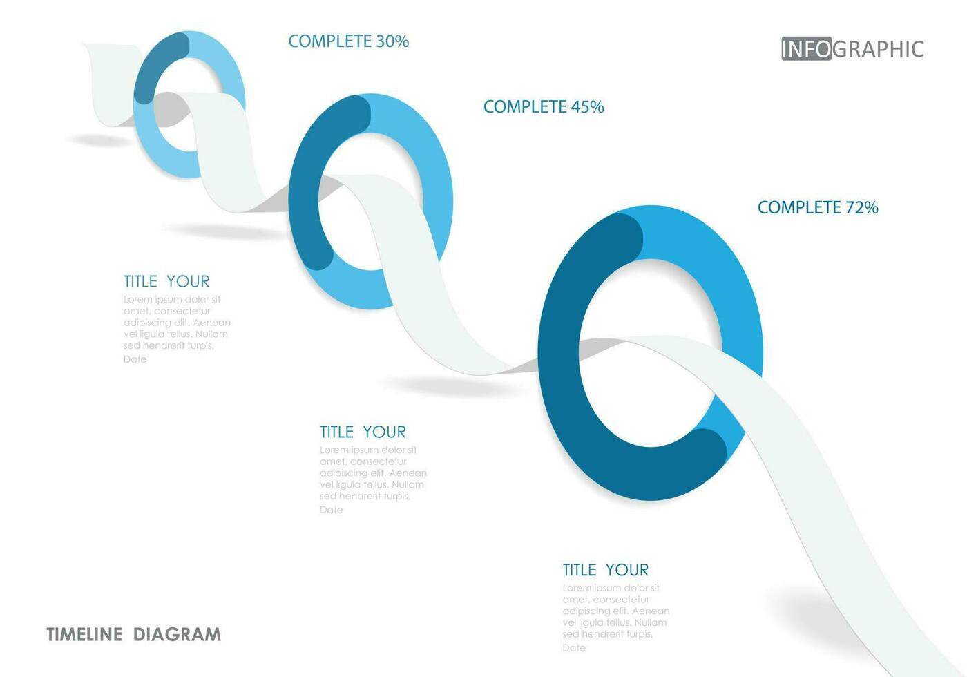 tijdlijn routekaart project diagram infographic sjabloon voor bedrijf. 3 stap modern tijdlijn diagram met presentatie vector tijdlijn routekaart infografisch.