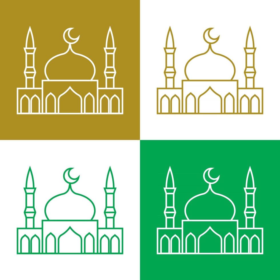 moskee Eenvoudige vector iconen set