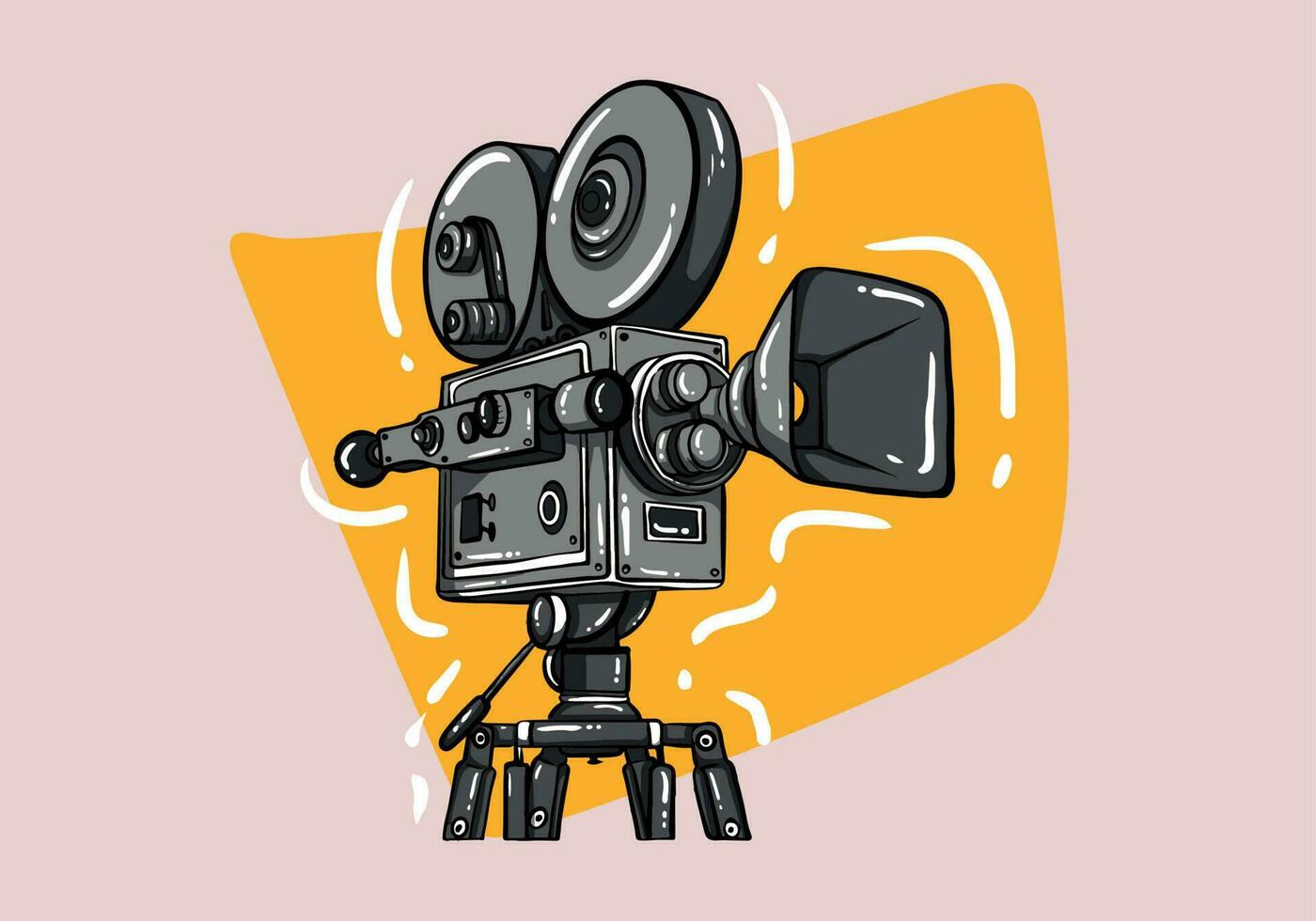 bioscoop film camera kant visie sjabloon in tekenfilm en wijnoogst stijl geïsoleerd illustratie vector