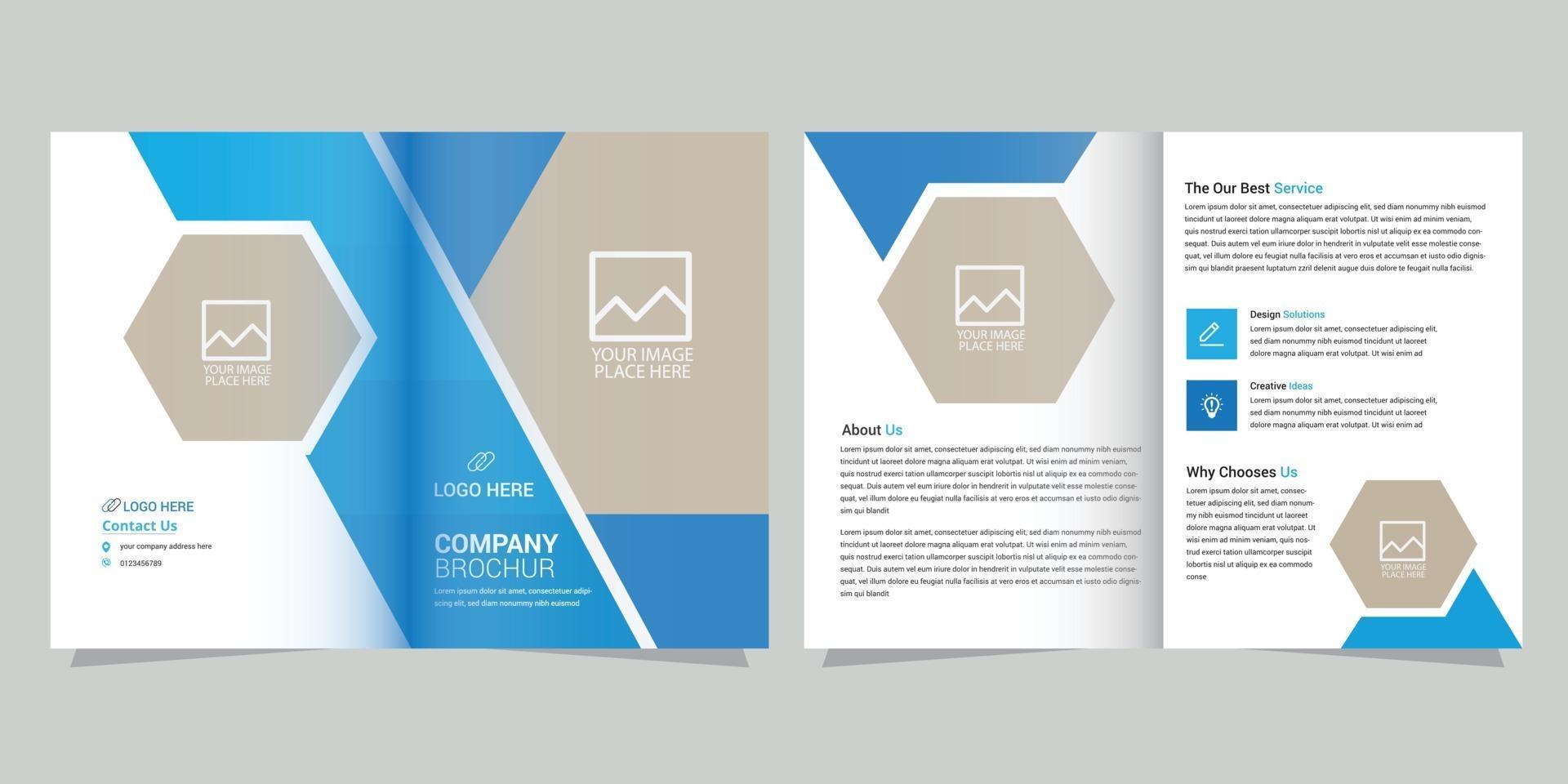 tweevoudig brochureontwerp voor uw bedrijf vector