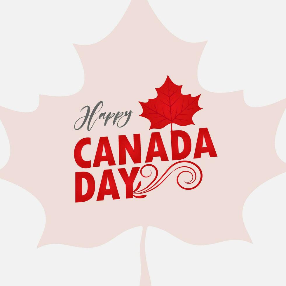 gelukkig Canada dag vector illustratie. gelukkig Canada dag vakantie uitnodiging ontwerp. Canada onafhankelijkheid dag vector achtergrond